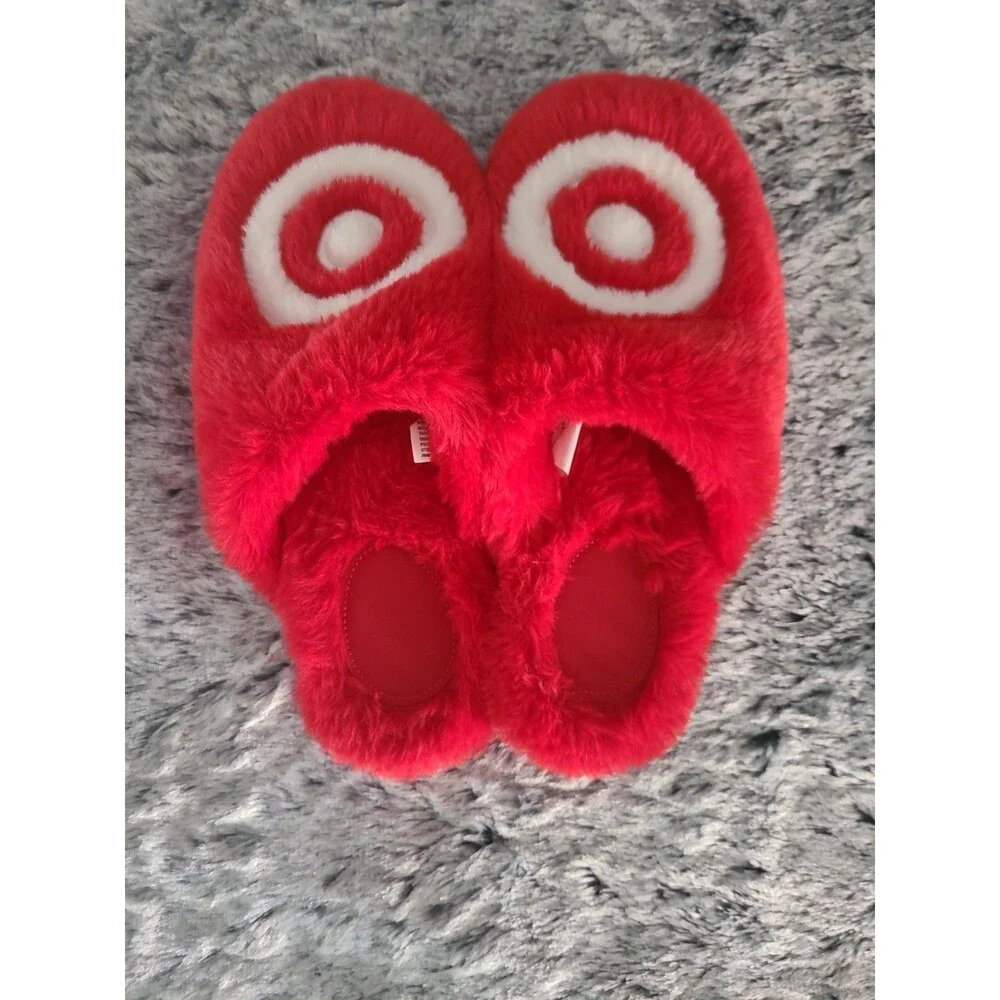 Wondershop Bullseye Scuff Slippers Target White Logo New Without Box Size M